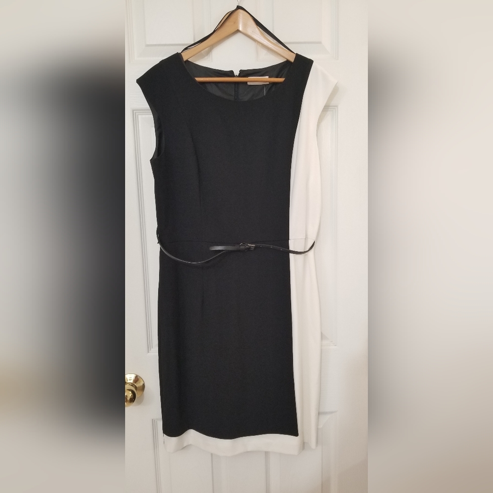 Calvin Klein size 12 black and white dress